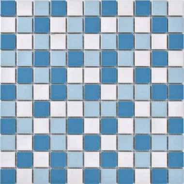 Blå mosaik poolflise