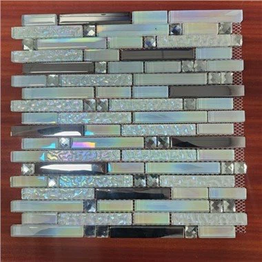 Glas Sten Metal Mix Mosaik Flise